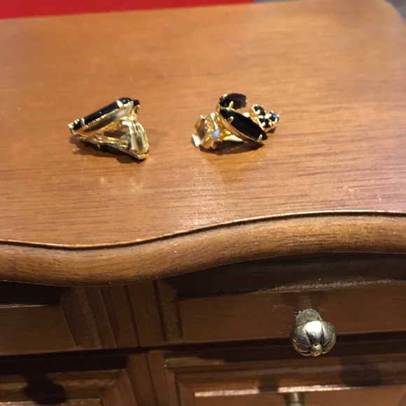 VINTAGE earrings Art Deco floral clips 1940’s look - Picture 3 of 8